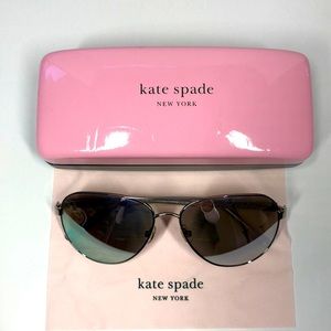 Kate Spade New York Silver Tone Aviator Sunglasses NWOT